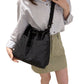 Nylon Crossbody Shoulder Tote Bag Large Capacity Drawstring Bucket Bag