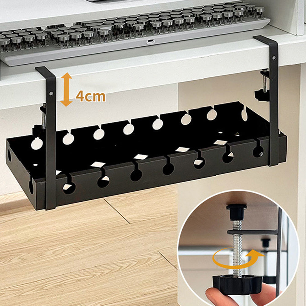 Expandable Under Desk Cable Management Tray Wire Storage Basket Rack