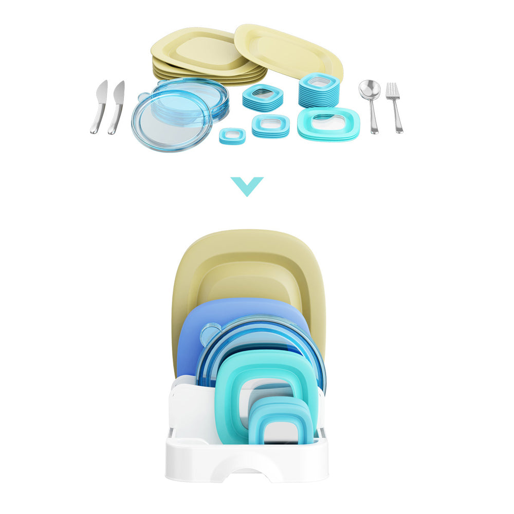 Expandable Food Container Lid Organizer with Adjustable Dividers