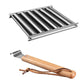 Stainless Steel Hot Dog Grill with Wooden Handle and 4 BBQ Skewers