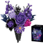 822PCS Purple Rose Bouquet Building Blocks DIY Assembly Set Birthday Gift Home Decoration