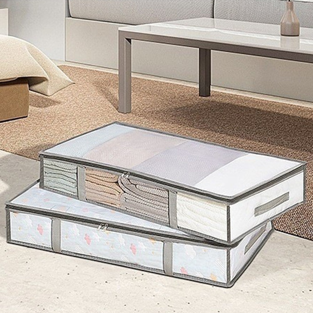 4Pcs Large Capacity Breathable Mesh Under Bed Storage Bag with Handles