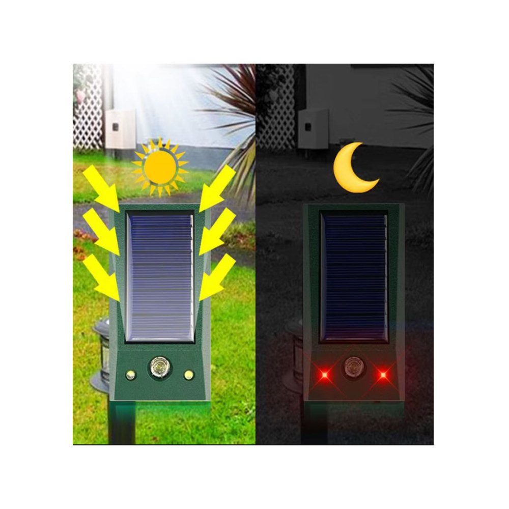 Solar Ultrasonic LED Animal Repeller for Outdoor