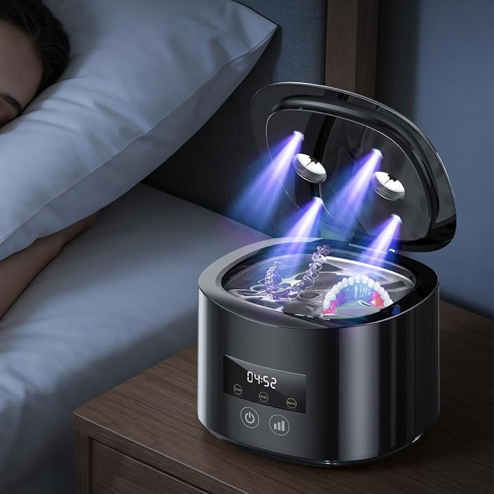 55kHz 350ml Rechargeable Ultrasonic Cleaner with Blue Light 3 Modes