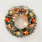 Christmas Wreath Decor Home Party Door Garland Hanging Ornament Garland with Light String