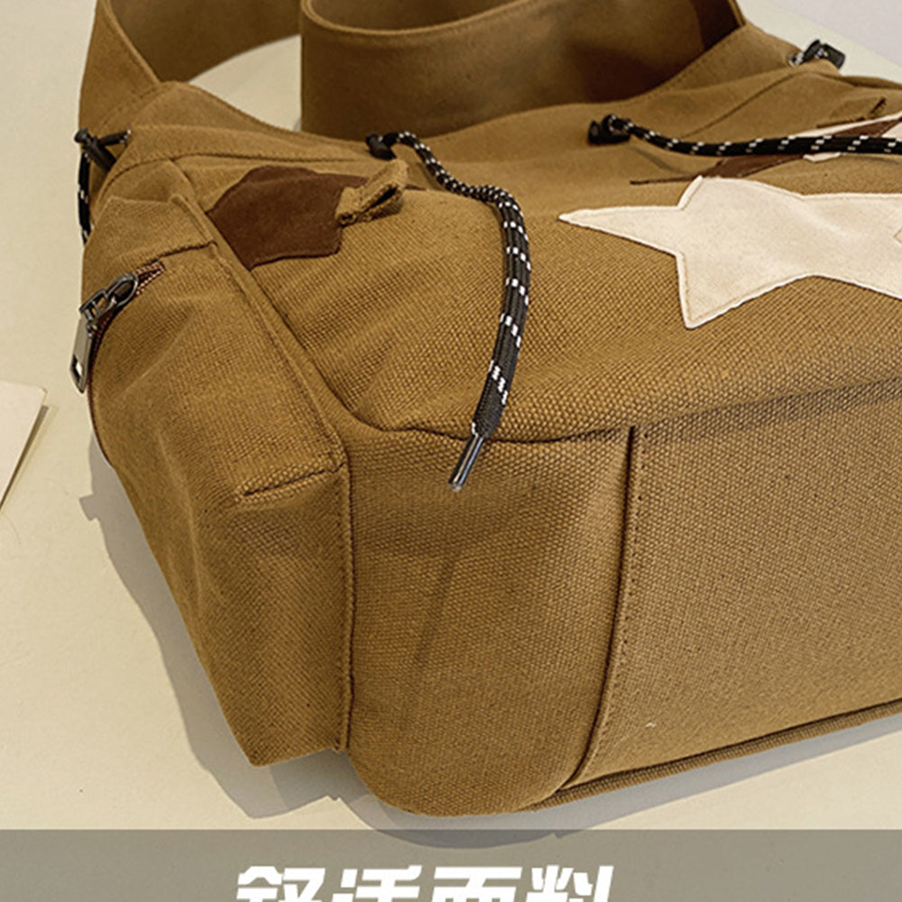 Y2K Star Canvas Messenger Shoulder Bag