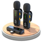 Wireless Lavalier Microphone LED Display Mini Mic For Android Apple Phone