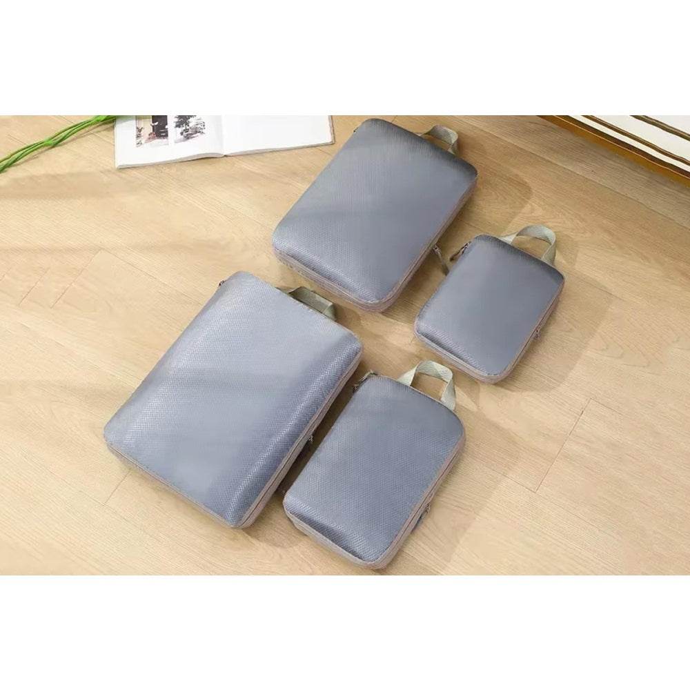 4Pcs Zipper Compression Storage Packing Bags Travel Luggage Organizers