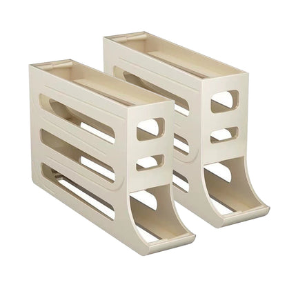 2Pcs 4-Tier Auto Rolling Egg Dispenser Rack