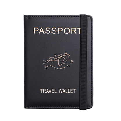 RFID Blocking Travel Passport Holder with Elastic Strap