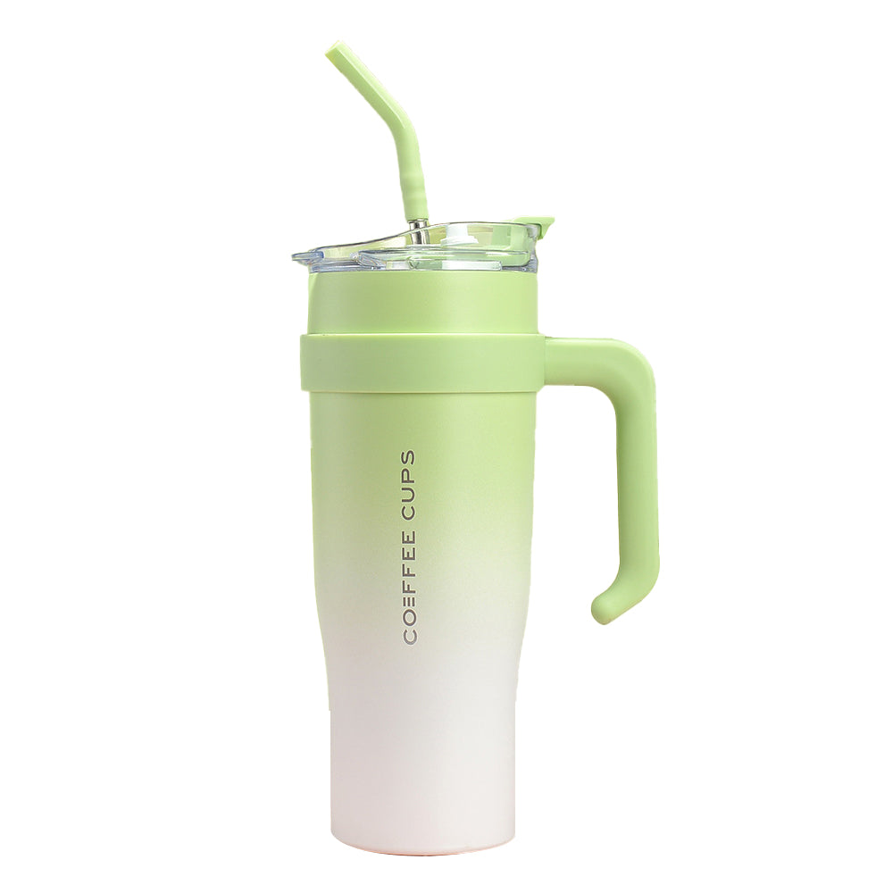 40oz Insulated Stainless Steel Tumbler with Handle and Straw
