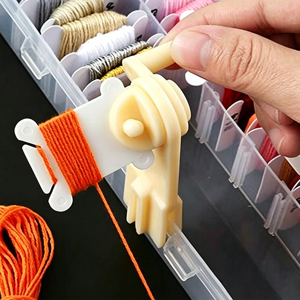 Embroidery Thread Organiser Set with 1 Winder 100 Bobbins Compact Thread Storage Box for Sewing Storage