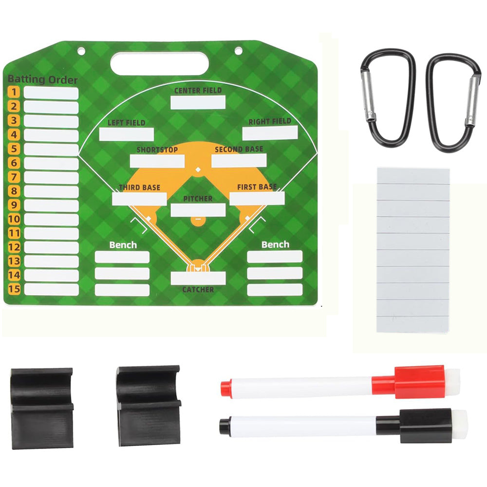 Double Sided Baseball Lineup Coaching Board with Accessories