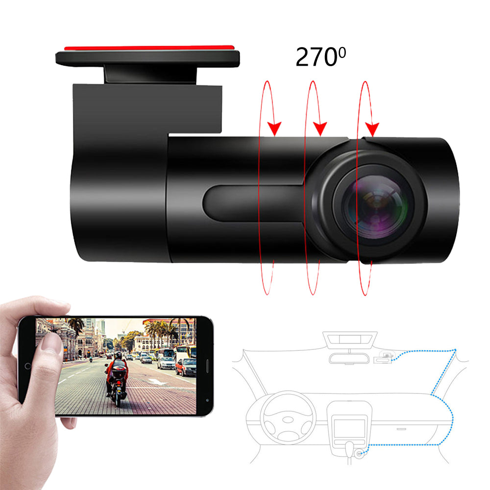 1080P WiFi HD Night Vision 120 Degree Wide Angle Dash Cam