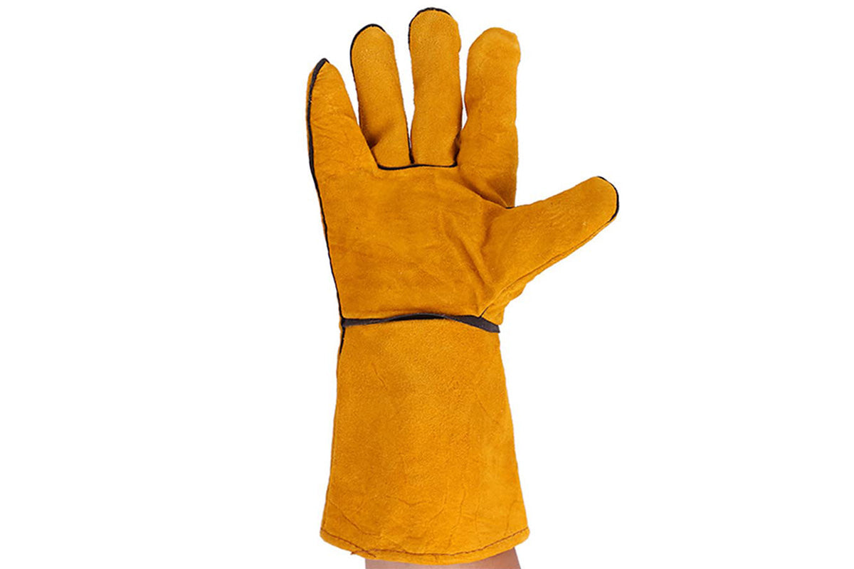 Double Layer Leather Welding Gloves Heat Resistant Fireproof Safety Gloves
