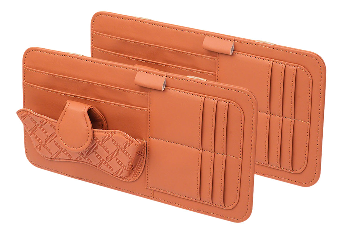 Car Sun Visor Organizer with Card Slots Sunglasses Holder Auto Interior Accessories Storage Holder with Tickets Slots