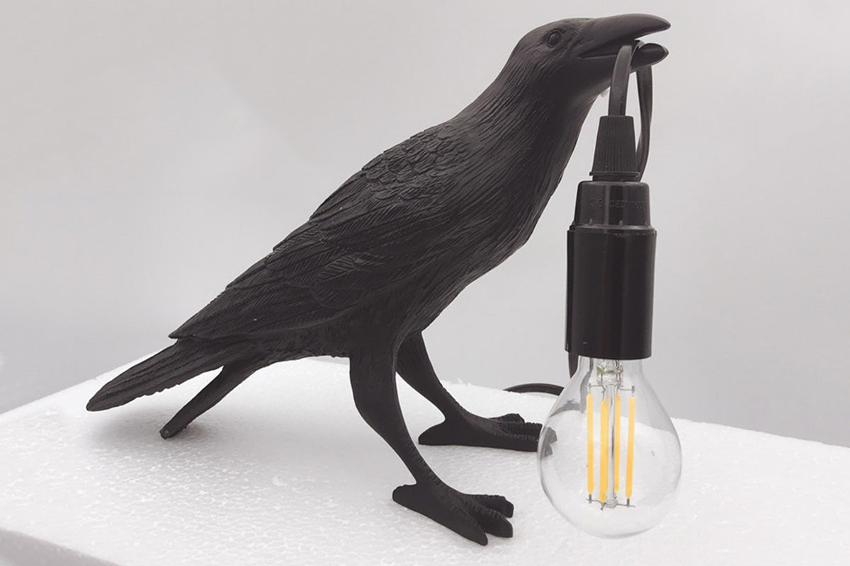 USB Crow Lamp Gothic Lamp Halloween Decor for Bedside Bedroom