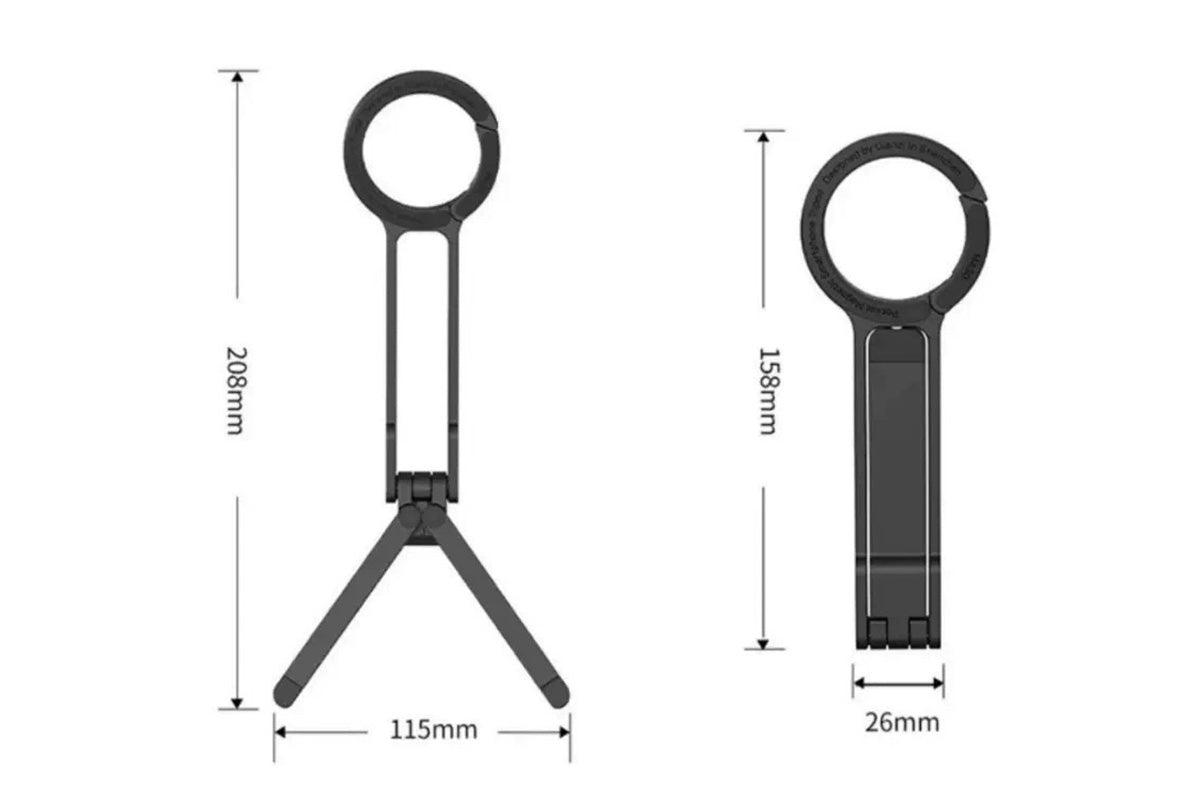 MagSafe Compatible Phone Stand with Spring Clip Foldable Tripod