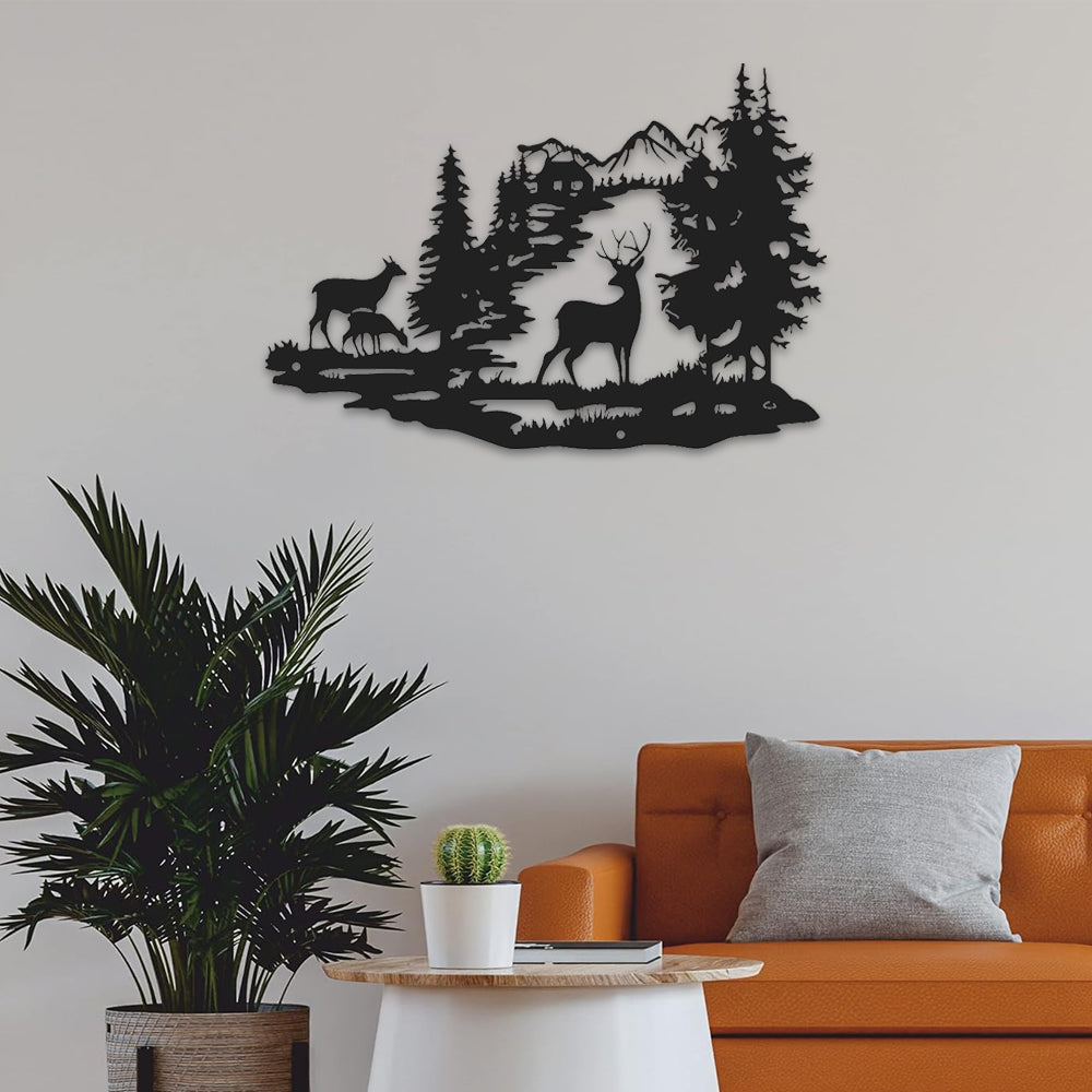 Metal Deer Family Wall Art Decor Interior Decoration Wall Hangings