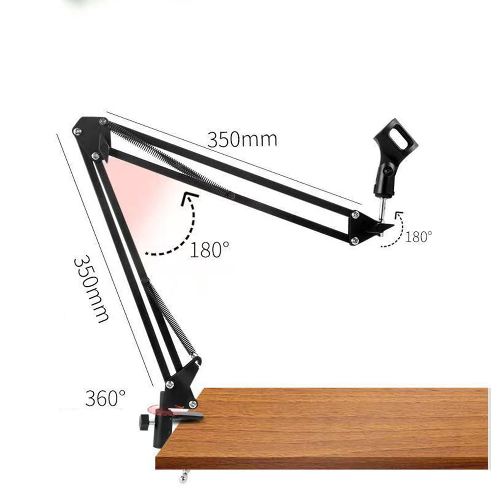 Pro Mic Microphone Suspension Boom Arm Desktop Stand Holder Mount for Broadcast