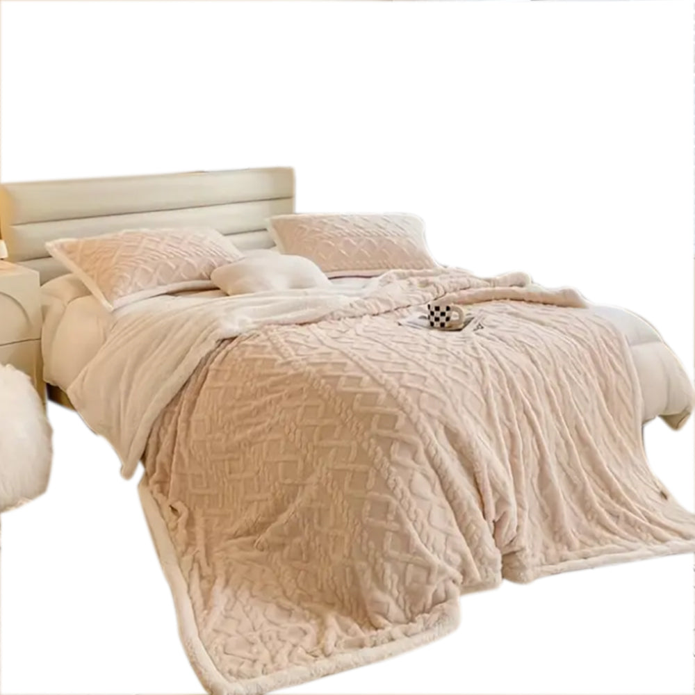 150X200cm Reversible Artificial Plush Blanket