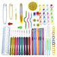 72-Piece Crochet Hooks Set with Knitting Needles and Sewing Tools for DIY with Storage Bag