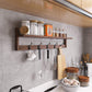 Wooden Coat Rack Wall Mount with Shelf 5 Hooks for Hanging Clothes
