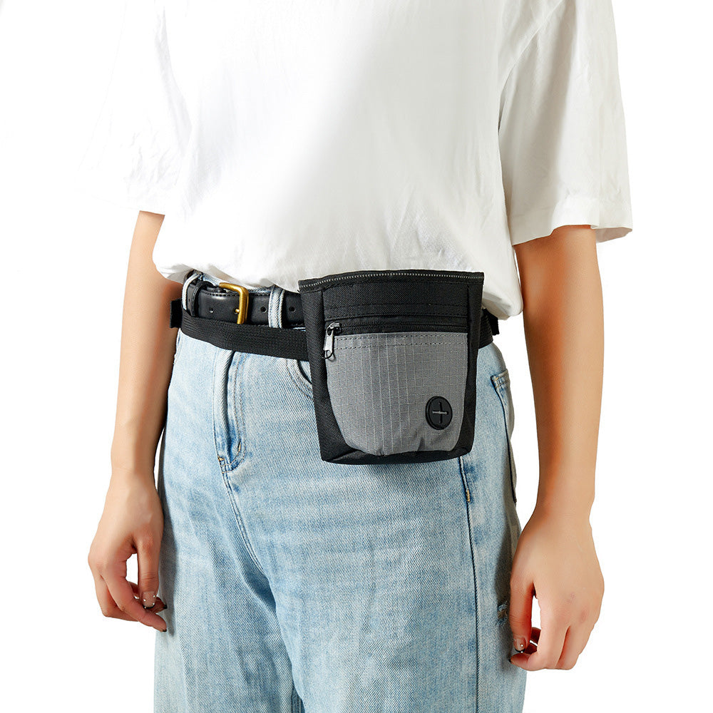 Hands-Free Dog Treat Pouch with Adjustable Belt and Quick Access Waste Bag Dispenser