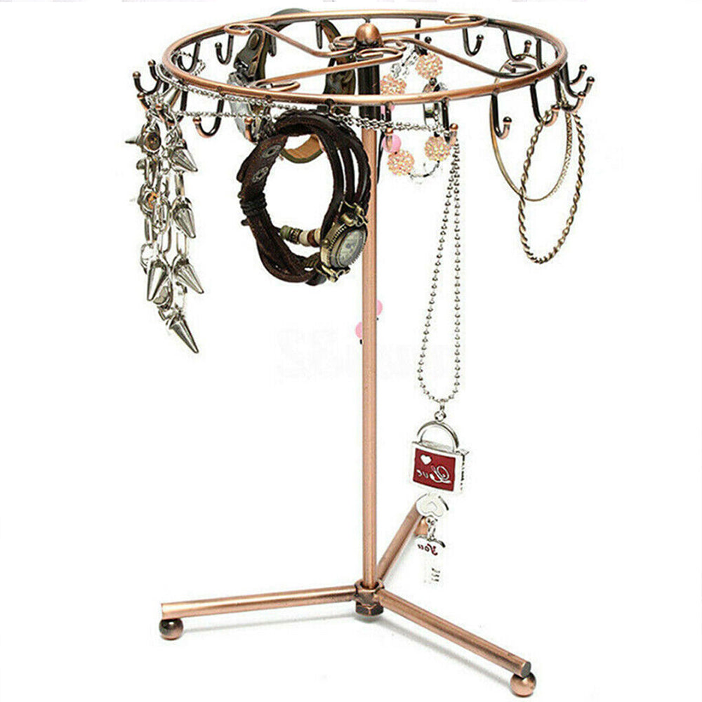 Jewelry Rotating Ring Necklace Display Rack with 23 Hooks
