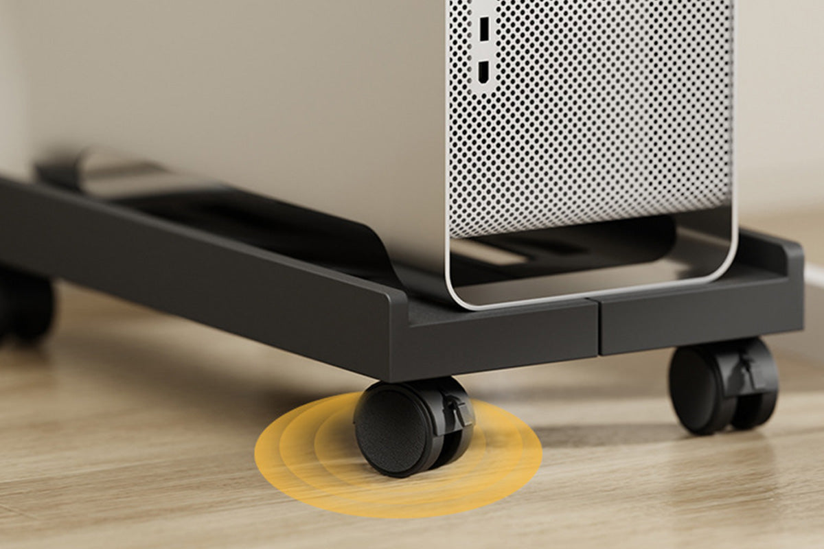 Computer Stand Adjustable with Wheels Mobile PC Case Holder Universal for Home