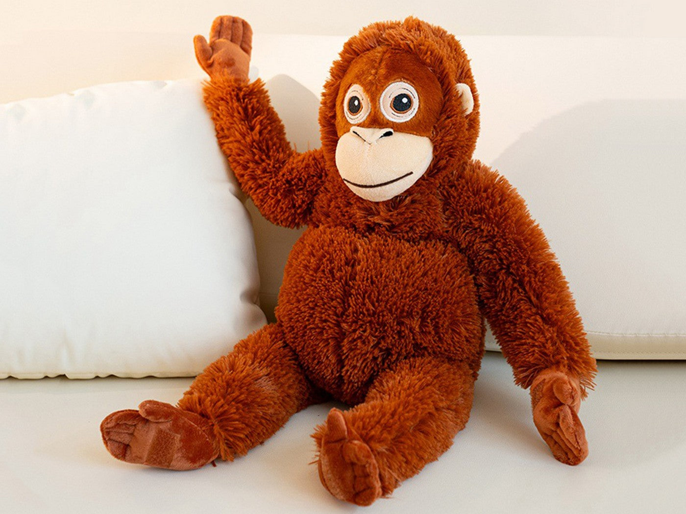 Monkey Plush Toy Orangutan Stuffed Animal Soft Cuddly Doll for Kids Adults