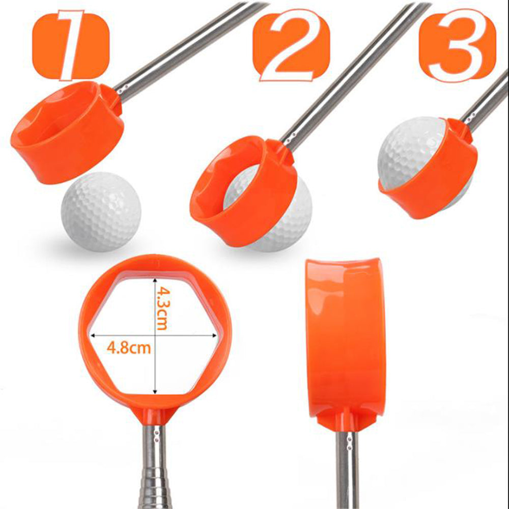 Stainless Steel 10-Section Telescopic Golf Ball Retriever