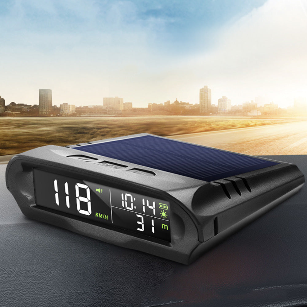 Wireless Car HUD HEAD-UP DISPLAY Solar Panel Digital Speedometer