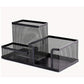 3 Compartment Mesh Pen Holder Desk Organizer Metal Office Supply Storage for Home School