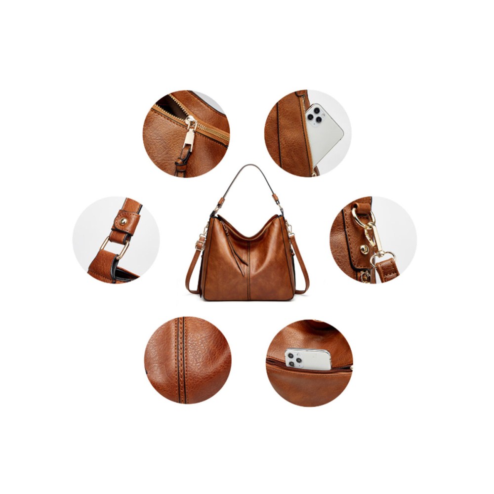 Leather Handbags Shoulder Bag and Purse Set for Women Gifts