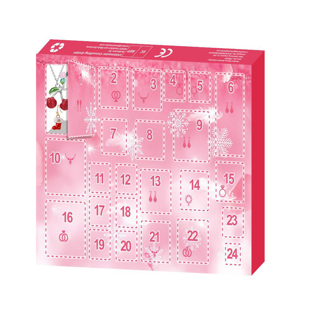 Christmas Jewelry Advent Calendar Set Earrings Rings Necklaces Keychains