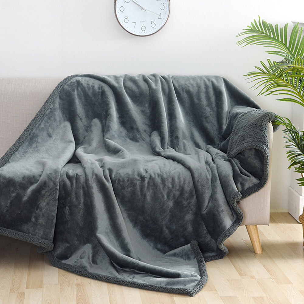 Pet Blanket for Dog Puppy Cat Reversible Flannel Fleece Sherpa Furniture Protector for Sofa Bed Couch