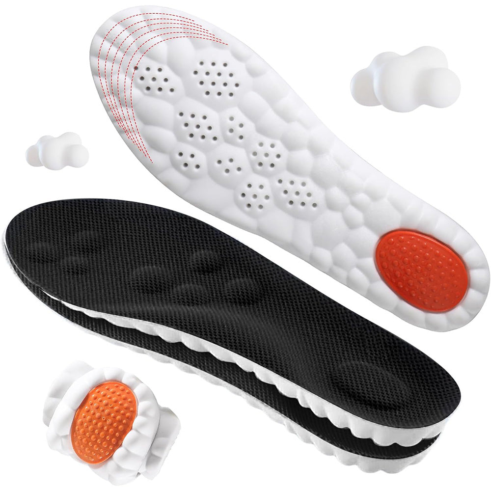 Pair of 4D Cloud-Soft Cushioning Insoles-Black