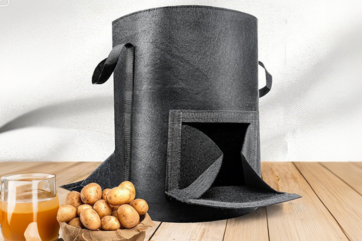 2X15 Gallon Potato Grow Bags with Dual Harvest Window Visible Window Non-Woven Planter Pot