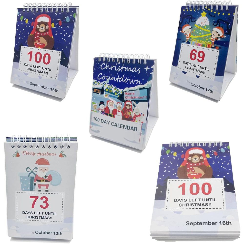 100 Day Christmas Countdown Calendar 2025 No Week Dates