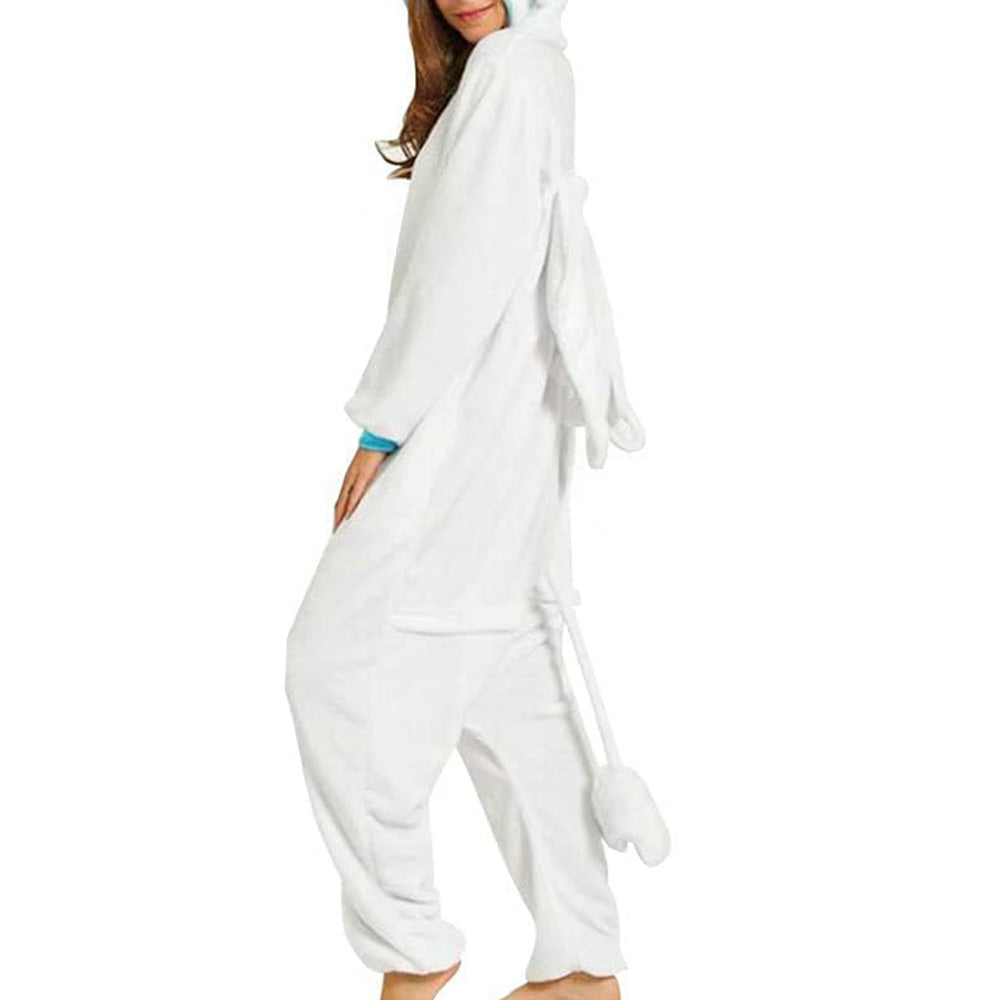 Animal Polyester Zipper Hooded Jumpsuit Onesie Adult Cosplay Unisex Pajamas Costume-Style 1