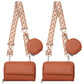 2Pcs PU Leather Wide Strap Crossbody Bag with Coin Pouch for Women