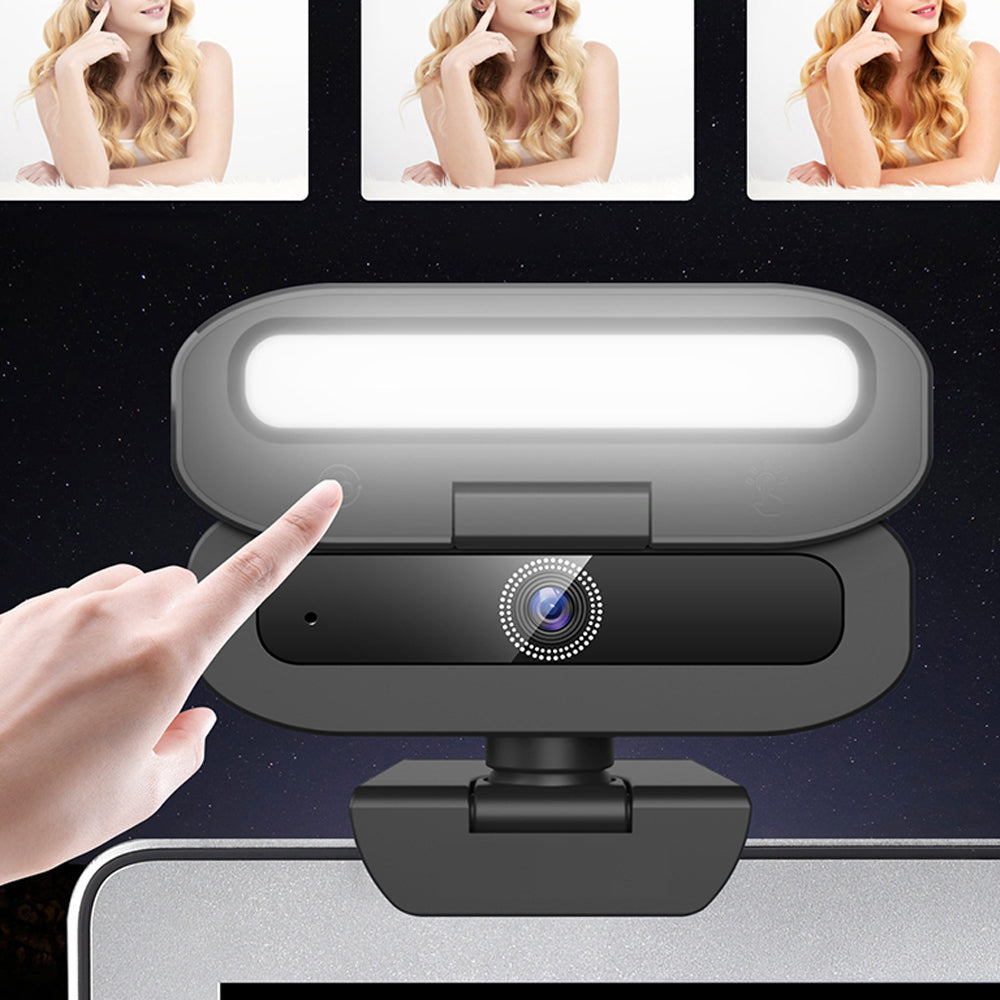 4K Webcam Camera with Light for PC Computer Video Conference Streaming