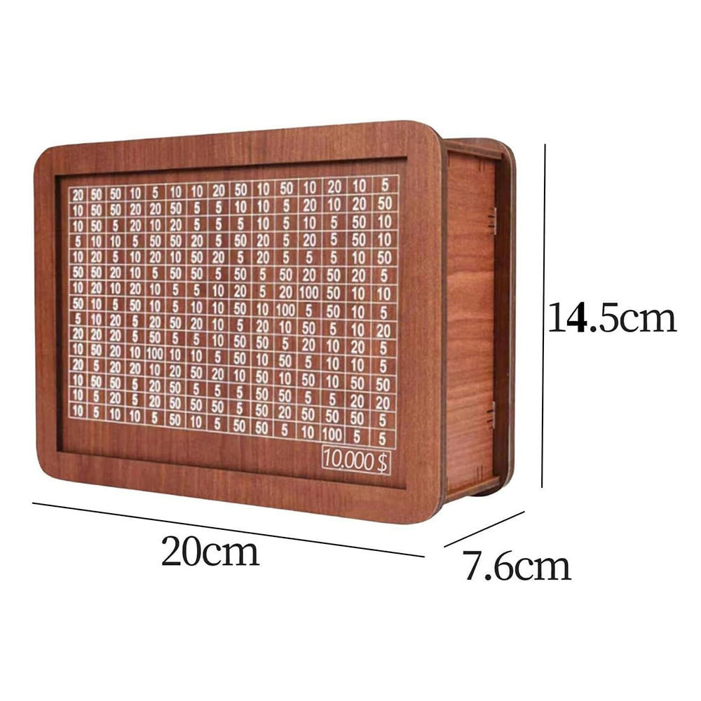 Vault Wooden Cash Saving Box with 1 Erasable Pen-10000
