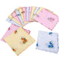 12Pcs Womens Cotton Pocket Handkerchiefs with Floral Patterns