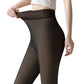 Sheer Tights Plus Size Winter Thermal Pantyhose Bare Legs Illusion Warm-Black