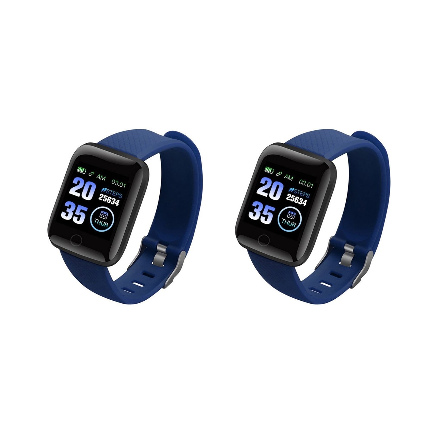 2Pcs 116plus Waterproof Smart Watch Sports Tracker with Heart Rate Monitor