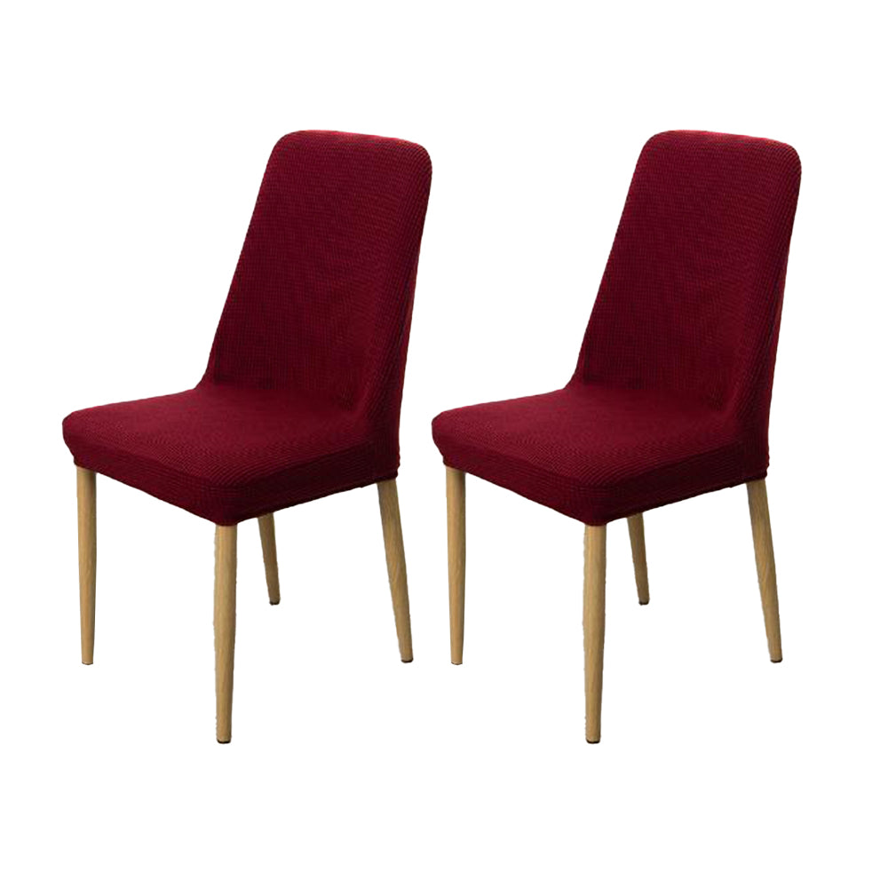 2Pcs Stretch Textured Dining Chair Covers