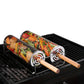 2 Pack Stainless Steel Rolling Grill Baskets with Engineered Wood Handles
