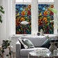 2Pcs Static Cling Windows Film Stained Glass Stickers Flower Decor